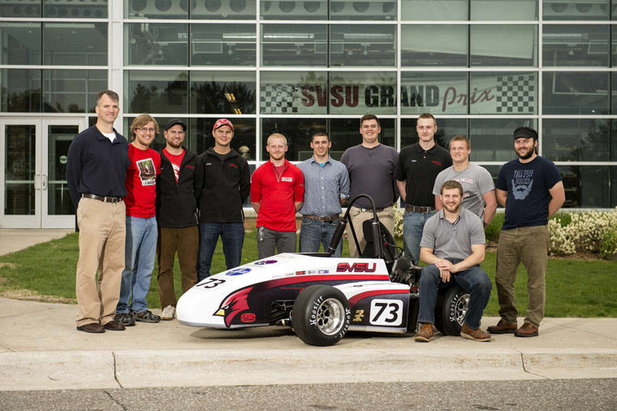 Saginaw Valley State University’s Cardinal Formula Racing team and its car are competing this week at Michigan International Speedway.