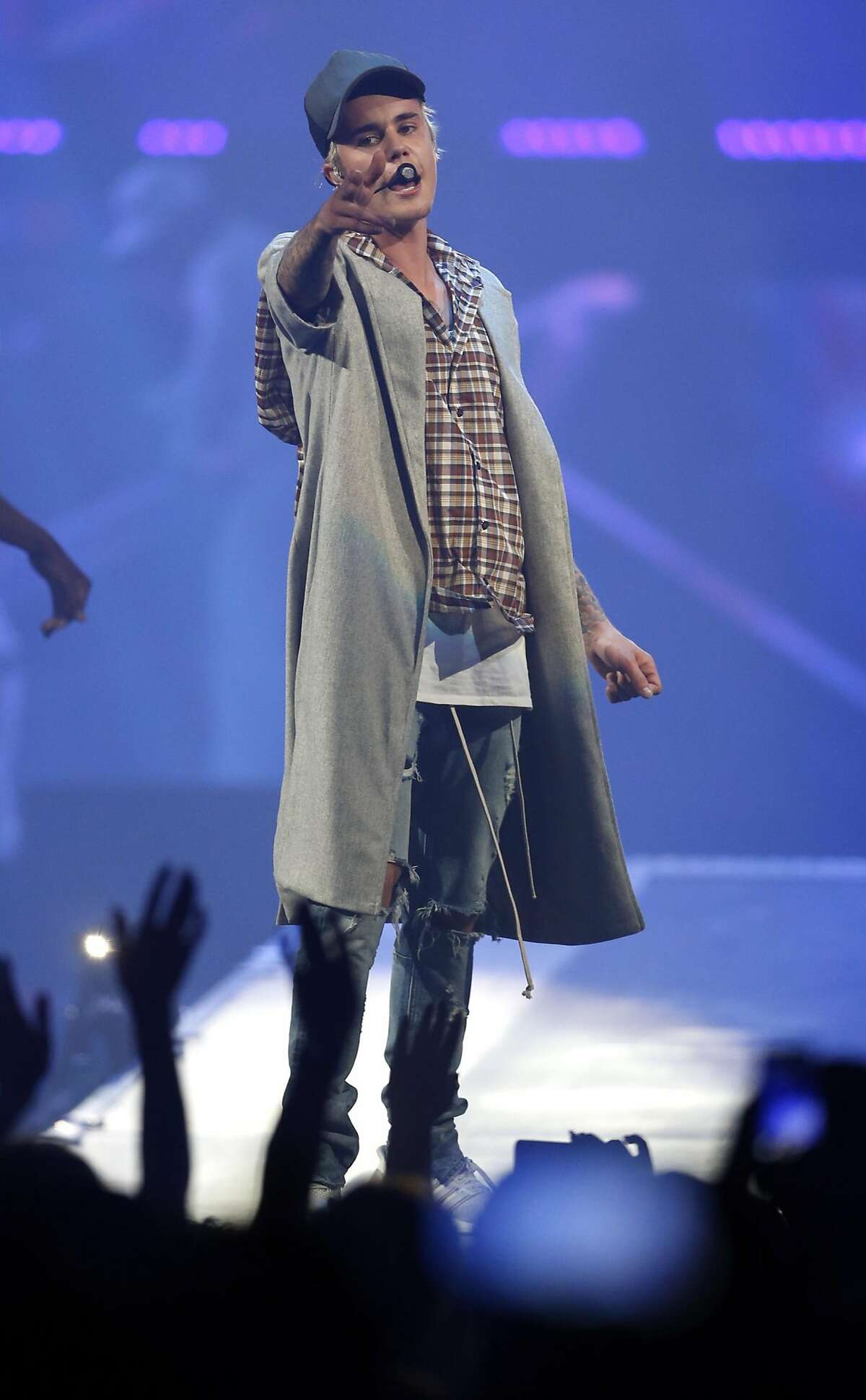 Justin Bieber performs at the SAP Center in San Jose, Calif., on Thursday, March 17, 2016.