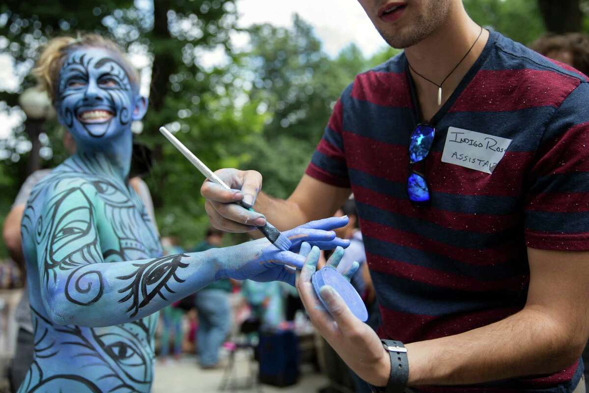 Paint day. Энди Голуб. Мальчик боди арт Манхеттен. New York body Painting Day. Andy Golub body Painting.