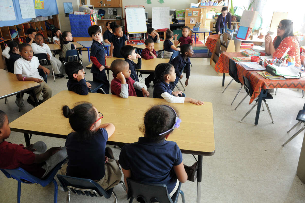 A kindergader class at Park City Magnet School, in Bridgeport, Conn. Feb. 18, 2016.