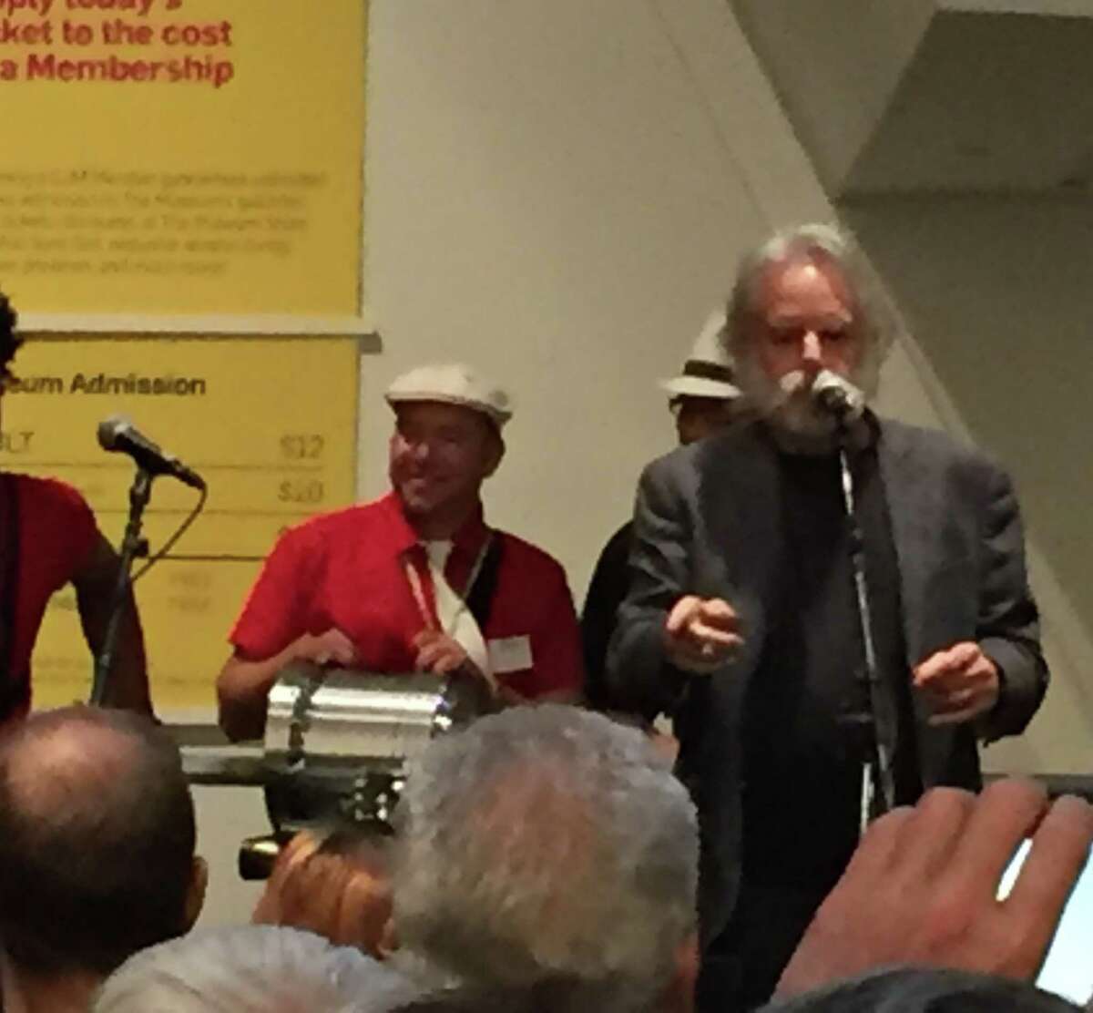 Bob Weir addresses crowd at Contemporary Jewish Museum opening of Bill Graham exhibition