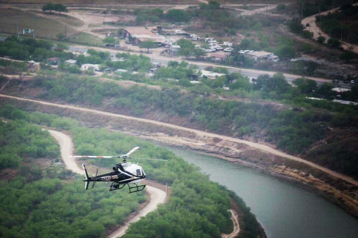 Lt. Gov. Dan Patrick went along for the ride recently on this Department of Public Safety helicopter flying over the Rio Grande during a one-day tour to the border during which Patrick took a look at the improvements the state has made in border security.