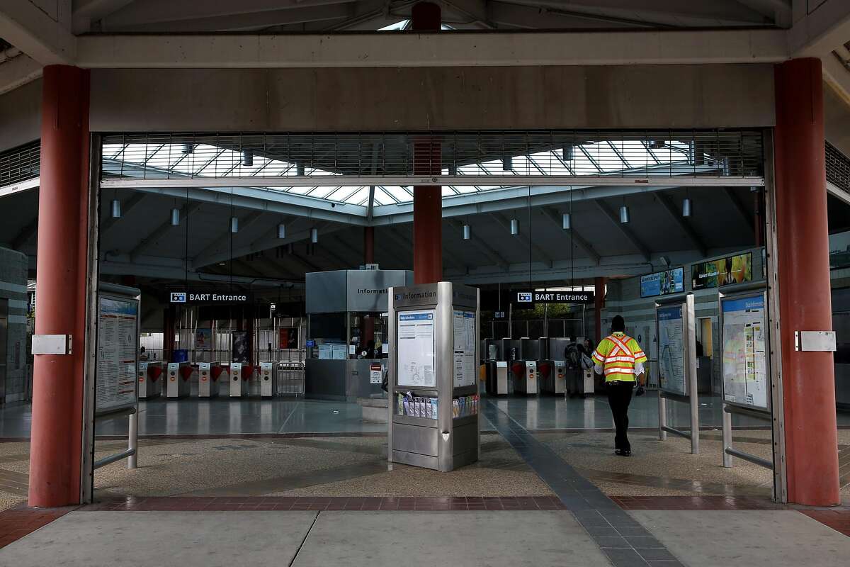 Phaethon Brown of BART walks through the near-empty North Concord/Martinez Station in Concord, California, on Sunday, March 20, 2016.