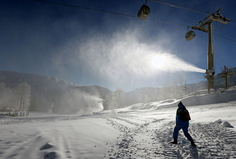 Making snow in Sochi Midland snow machines ready slopes for athletes