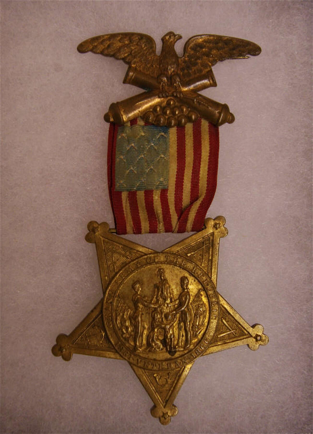 Stuart Frohm | for the Daily NewsA Midland resident is loaning this Grand Army of the Republic membership badge to the Midland County Historical Society for a Civil War exhibit. The Grand Army of the Republic had posts in Midland County.