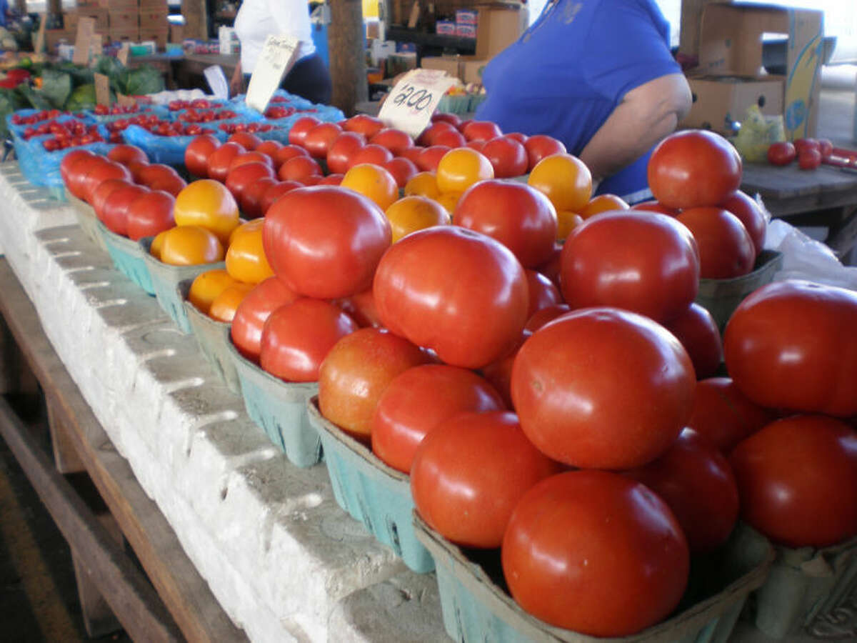Cindy Warrick | for the Daily NewsLarge fresh beef steak tomatoes are seen in the farmer’s market area in Webster. Every type of produce imaginable can be found on Mondays at the farmer’s market, where it is important to shop early or you might miss out.