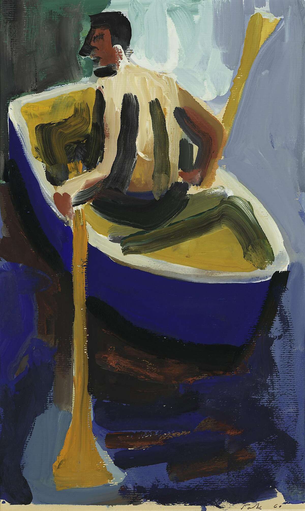 David Park's 1960 gouache on paper work "Man in Rowboat" is on display in "David Park: Personal Perspectives" through May 22 at Richmond Art Center.