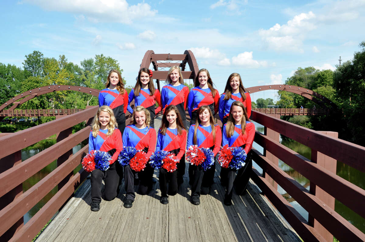 Photo providedThe Midland and H.H. Dow student athletes pictured above were selected to be part of the Mid-American All-Star Pompon team. The team will perform in London next summer.