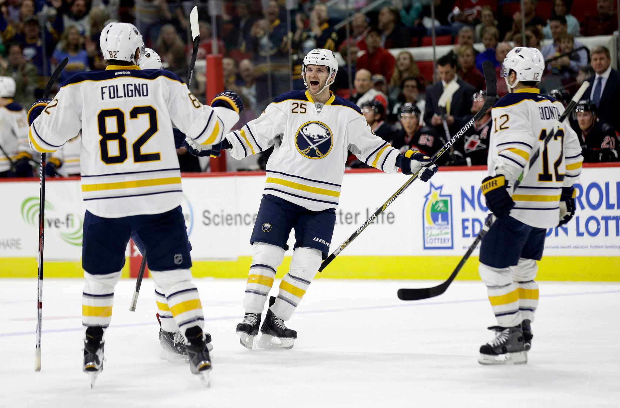 Sabres rally late to stun Carolina