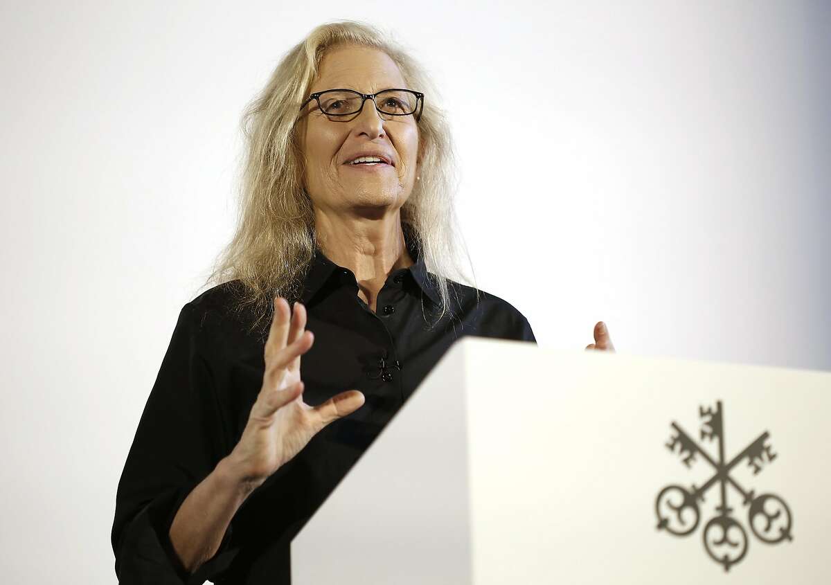 Annie Leibovitz talks about her new photography exhibition "WOMEN: New Portraits" at the Presidio's Crissy Field in San Francisco, California, on tuesday, march 22, 2016.