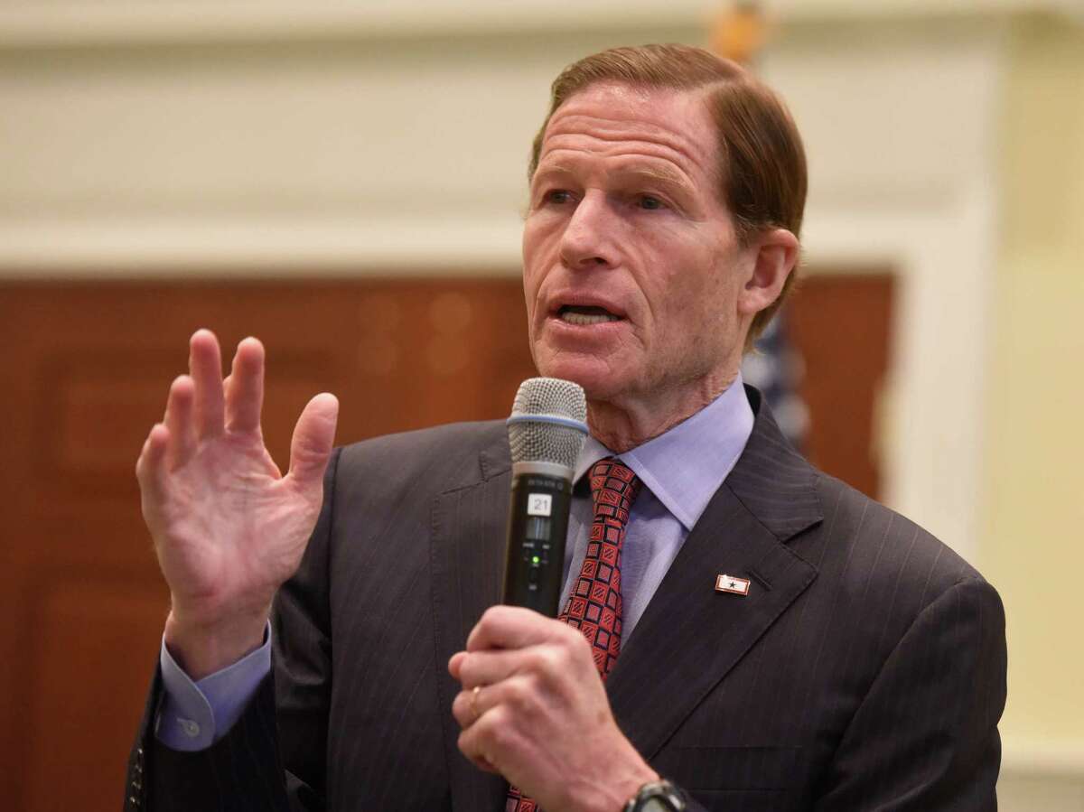 U.S. Senator Richard Blumenthal speaks before the Retired Mens Association of Greenwich at First Presbyterian Church in Greenwich, Conn. Wednesday, March 23, 2016. In the wake of the recent attacks on Brussels, Sen. Blumenthal spoke about the increasing threats of terrorism and shared his thoughts on how to combat those threats.