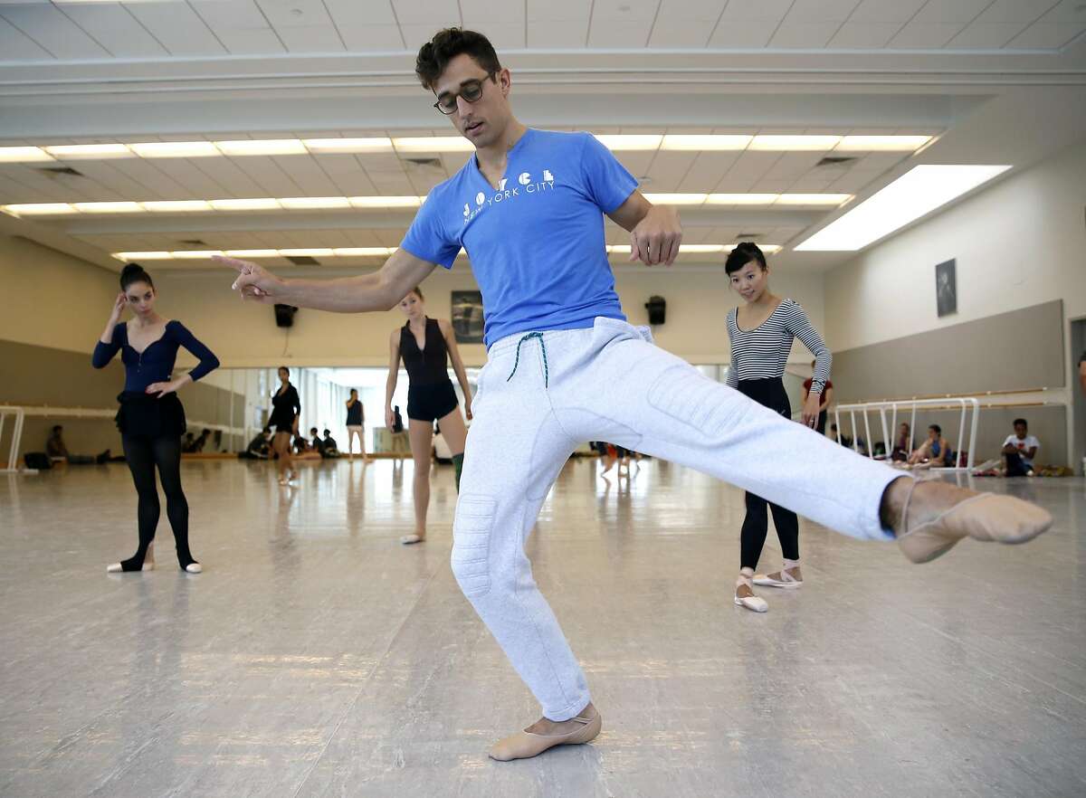 Choreographer Justin Peck of New York City Ballet leads a rehearsal of his first work for the San Francisco Ballet in San Francisco, Calif., on Thursday, Aug. 13, 2015.