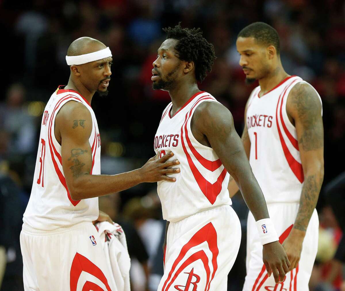 Rockets players Pat Beverley (center) and Trevor Ariza (right) received votes in the NBA's All-Defensive Team voting announced Wednesday. Click through the gallery for an analysis of the Rockets' 2015-16 roster.