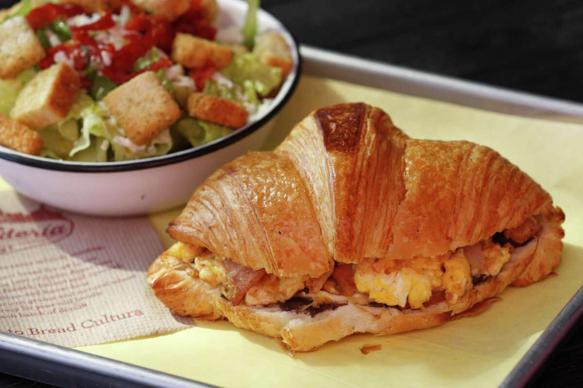 La Panaderia has added open face dinner sandwiches to its existing menu of items including this ham and egg croissant.