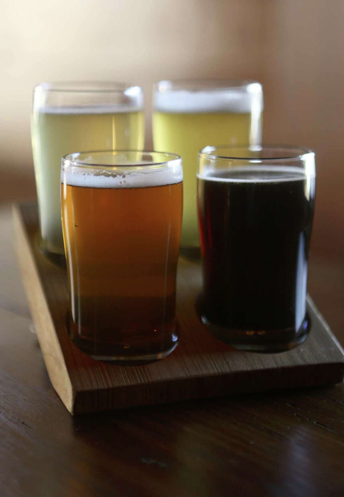 Beer flight at The Granary ’Cue & Brew at The Pearl