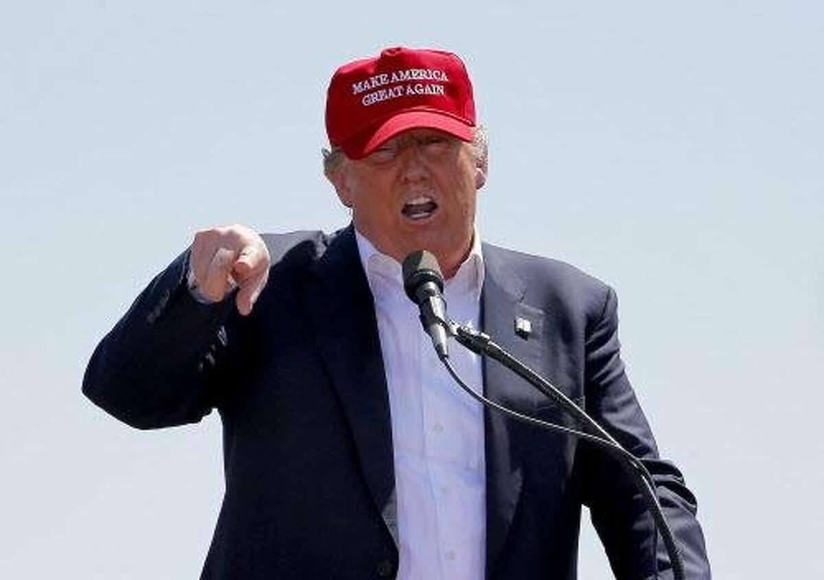 Flight Delay A man wearing a "Make America Great Again" hat delayed a flight from Shanghai to New Jersey in May 2017 when he insisted that he deserved to have multiple seats and berated a female passenger, CBS News reported. He was asked to leave the plane. The incident took on political overtones, a passenger told CBS. Pictured: In this March 19, 2016 file photo, Republican presidential candidate Donald Trump speaks during a campaign rally Saturday, March 19, 2016, in Fountain Hills, Ariz. (AP Photo/Matt York, File)