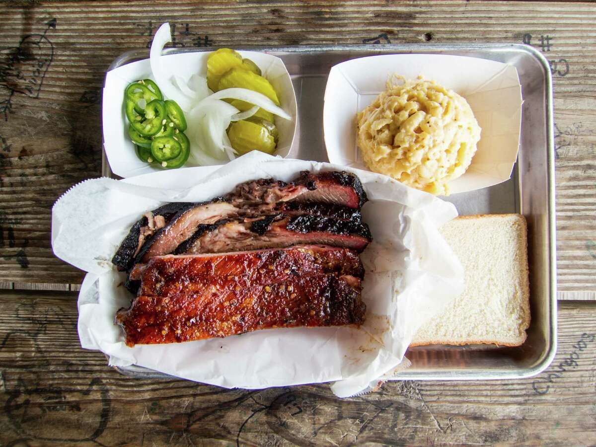 Ribs and brisket at CorkScrew BBQ in Spring which is No. 7 on Texas Monthly's 2017 list of "50 Best BBQ Joints" in Texas. It is the second highest ranking Houston area barbecue joint on the list, released May 22