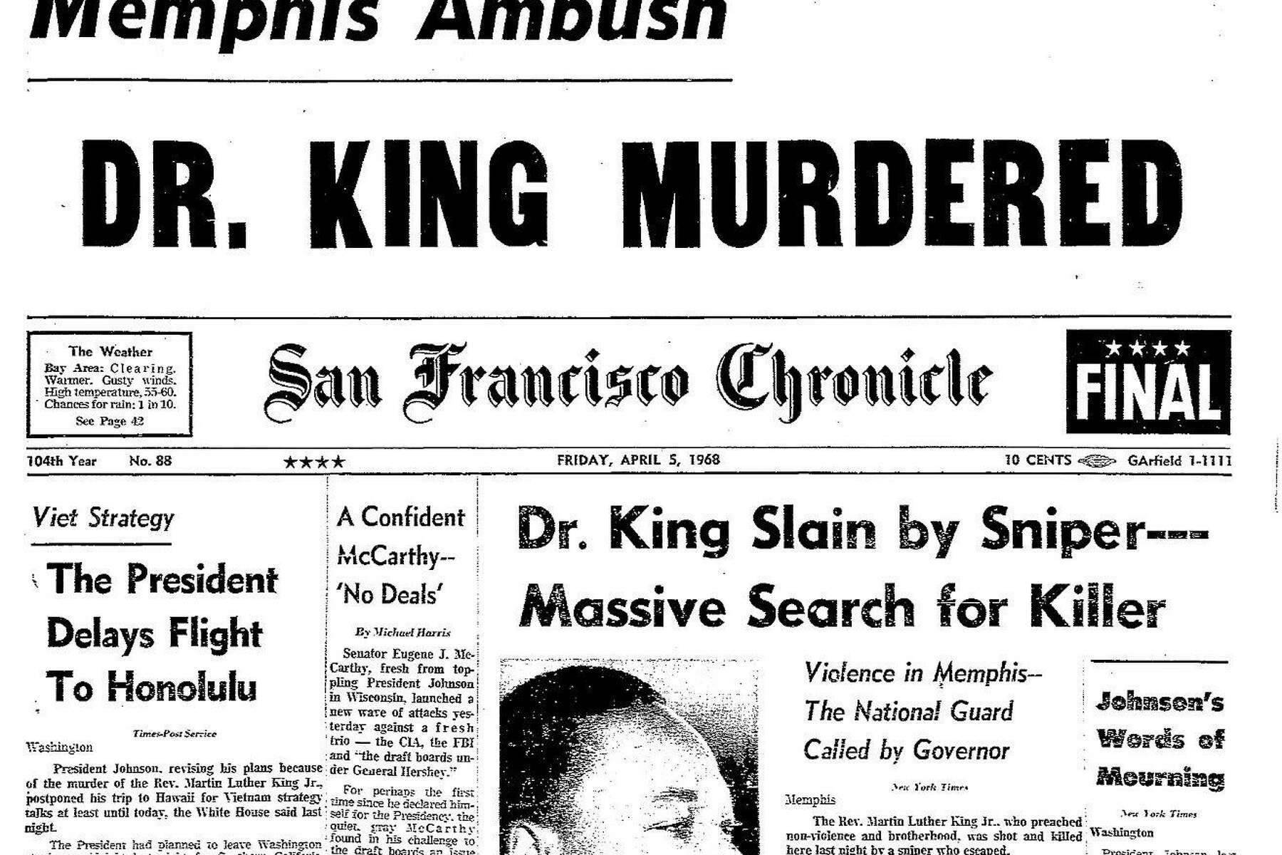 Obituary of Martin Luther King, Jr.