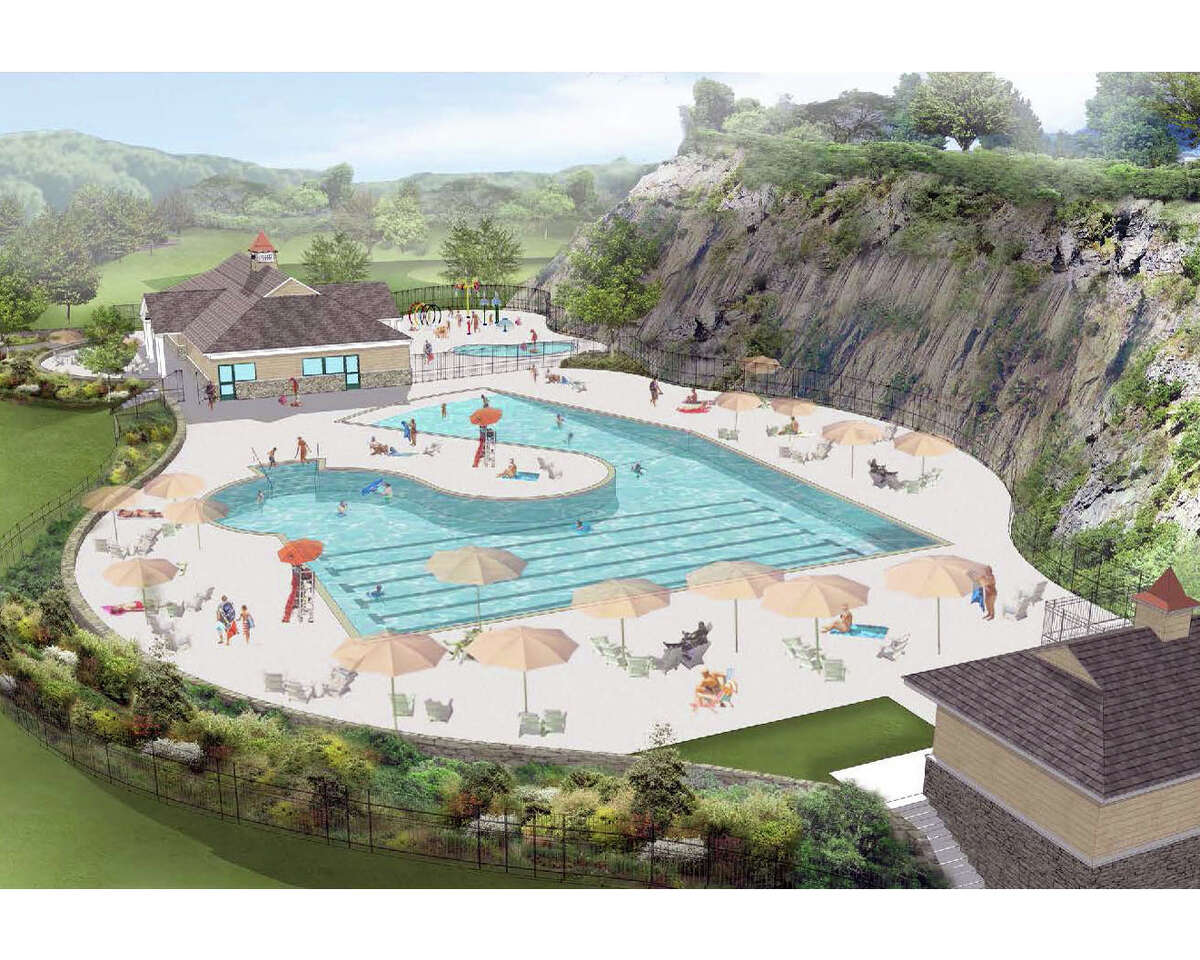 A rendering of the proposed municipal pool at Byram Park in Greenwich, Conn.