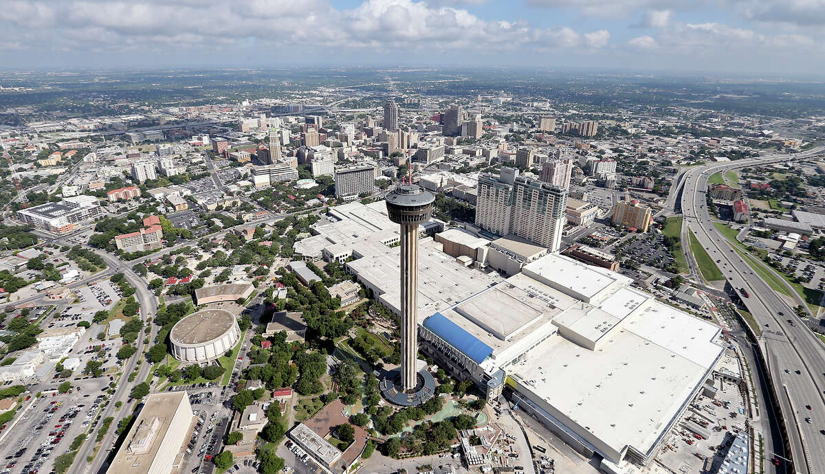 A view of the Tower of the Americas and downtown Thursday July 16, 2015.