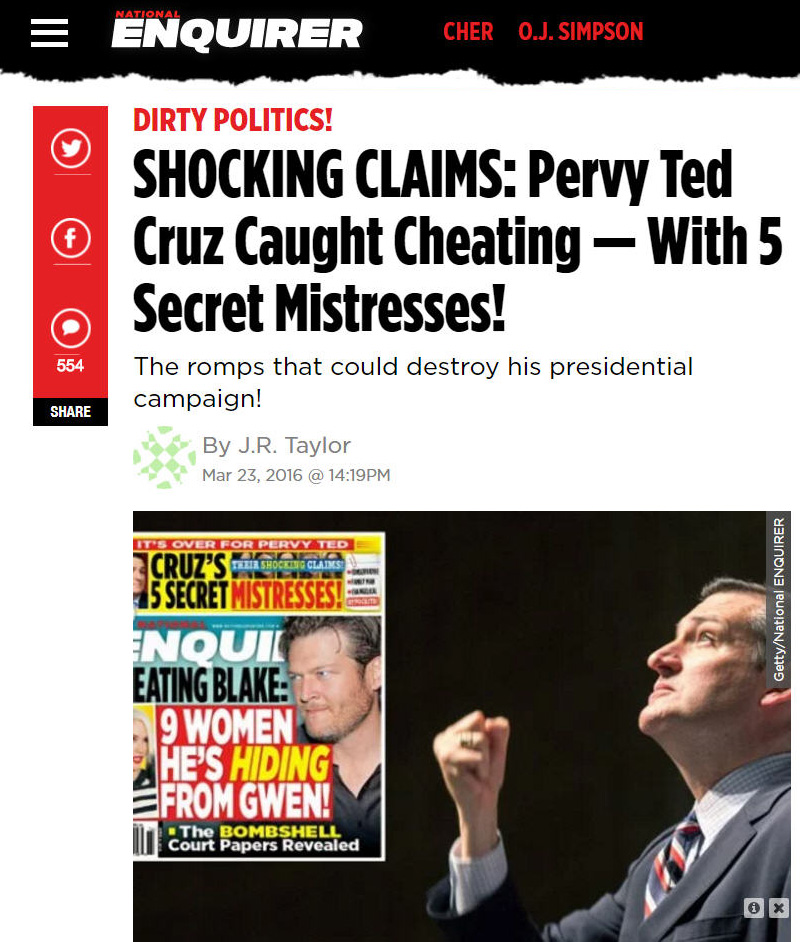 Ted Cruz Rejects Mistress Sex Scandal Report As Complete And Utter