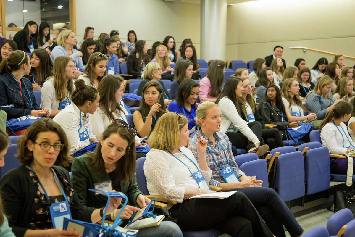 Students gather for a session at the 2015 GAINS Conference at the Whitehead Institute for Biomedical Research in Cambridge, Mass.