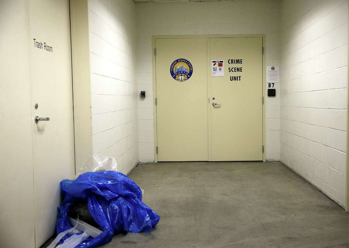 The basement entry to Houston Forensic Science Center on Friday, March 18, 2016, in Houston.