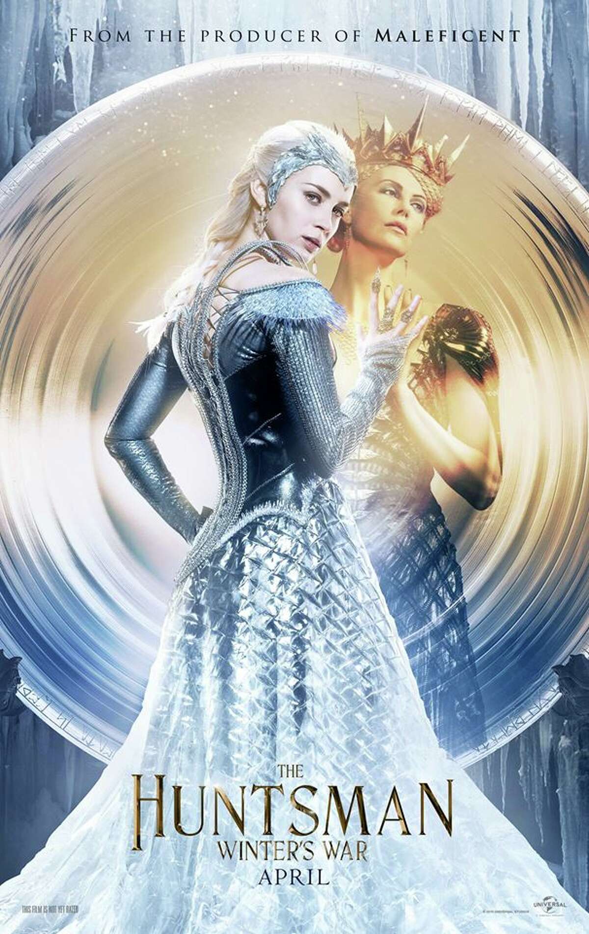 The Huntsman: Winter's War opening April 22. As two evil sisters prepare to conquer the land; two renegades - Eric the Huntsman - who previously aided Snow White in defeating Ravenna, and his forbidden lover, Sara set out to stop them. Starring Chris Hemsworth, Jessica Chastain, Charlize Theron, Emily Blunt.