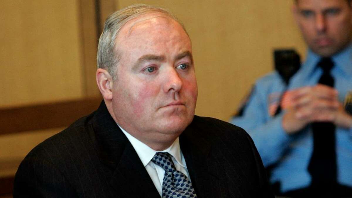 FILE - In this April 17, 2007 file photo, Michael Skakel sits in the courtroom at Superior Court in Stamford, Conn., on the first day of a hearing to determine whether he will get a new trial for the 1975 murder of 15-year-old Martha Moxley. The Connecticut Supreme Court is planning to release its ruling Monday, April 12, 2010, on Skakel's appeal of his conviction in the 1975 slaying.