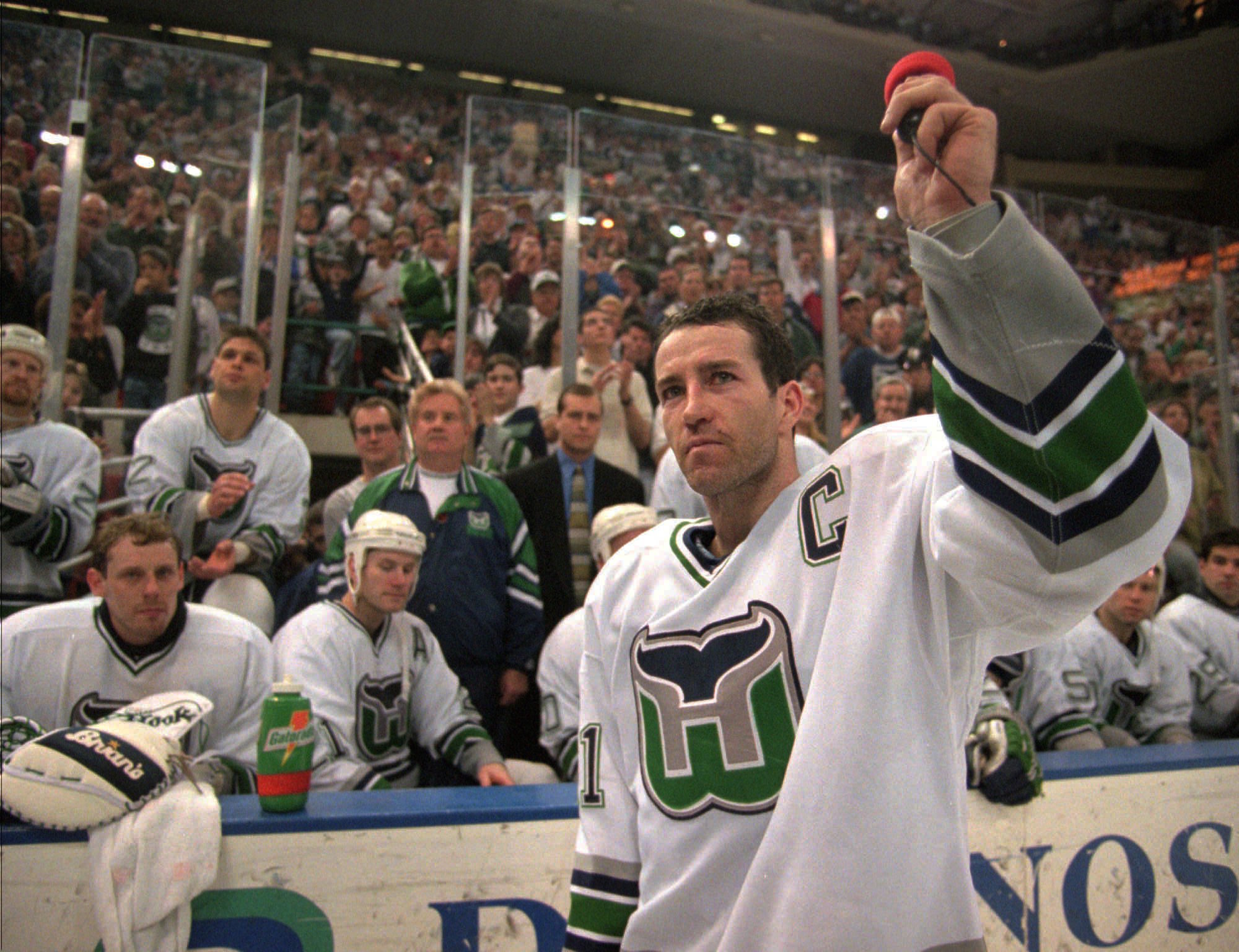 Another reaction to the Carolina Hurricanes wearing the Hartford Whalers  jerseys