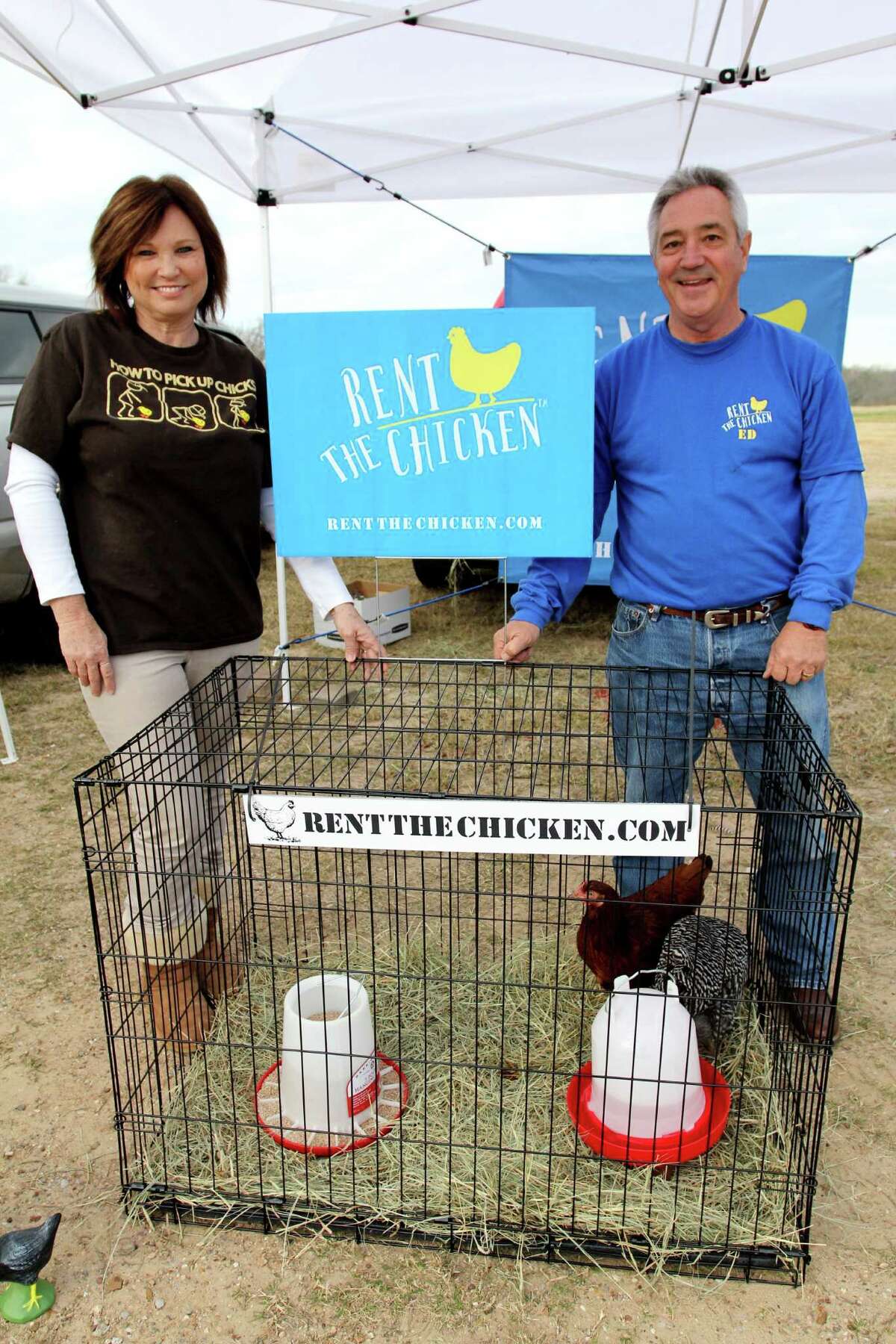 Diane and Ed Roberson learned about the Rent the Chicken franchise last year.