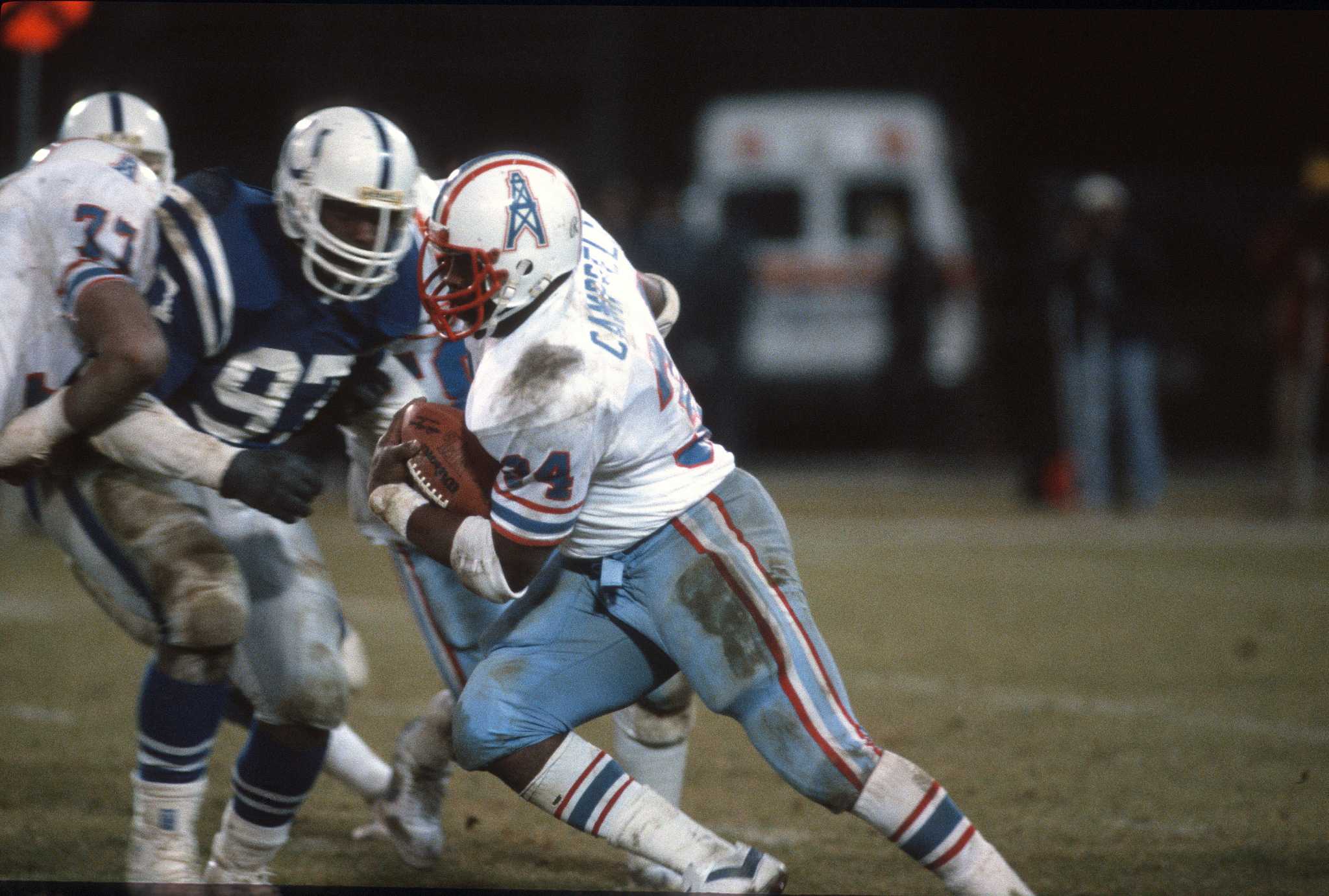 Earl Campbell of the Houston Oilers warms up before an NFL football News  Photo - Getty Images