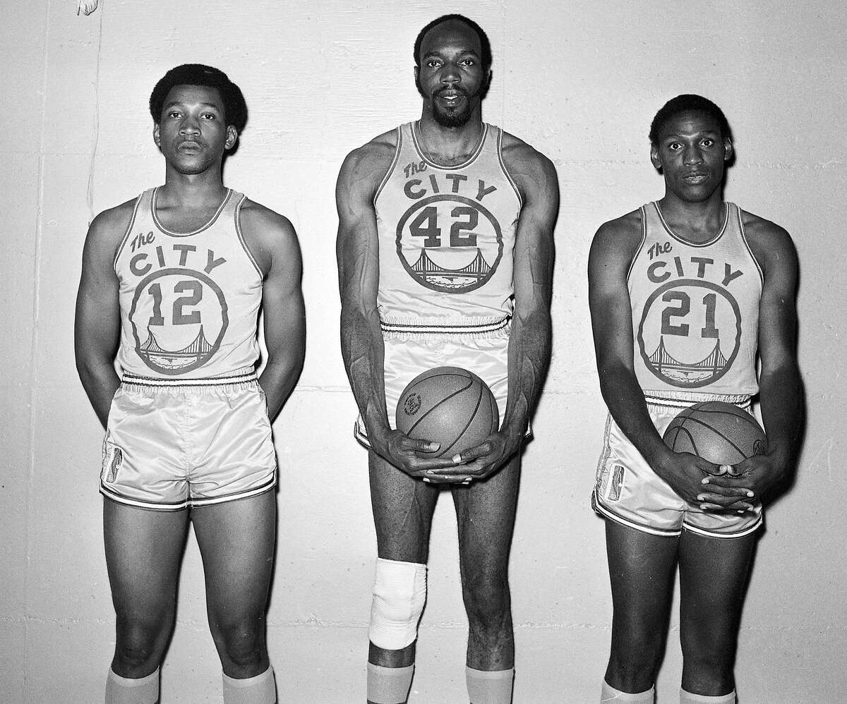 L to r: Levi Fontaine, Nate Thurmond, Ron Williams in "The City" logo jerseys