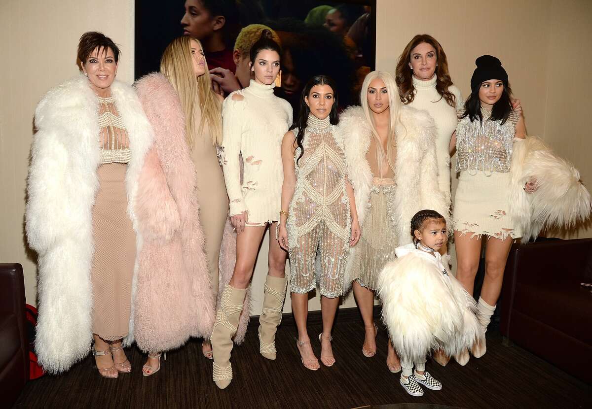 NEW YORK, NY - FEBRUARY 11: Khloe Kardashian, Kris Jenner, Kendall Jenner, Kourtney Kardashian, Kim Kardashian West, North West, Caitlyn Jenner and Kylie Jenner attend Kanye West Yeezy Season 3 at Madison Square Garden on February 11, 2016 in New York City. (Photo by Kevin Mazur/Getty Images for Yeezy Season 3)