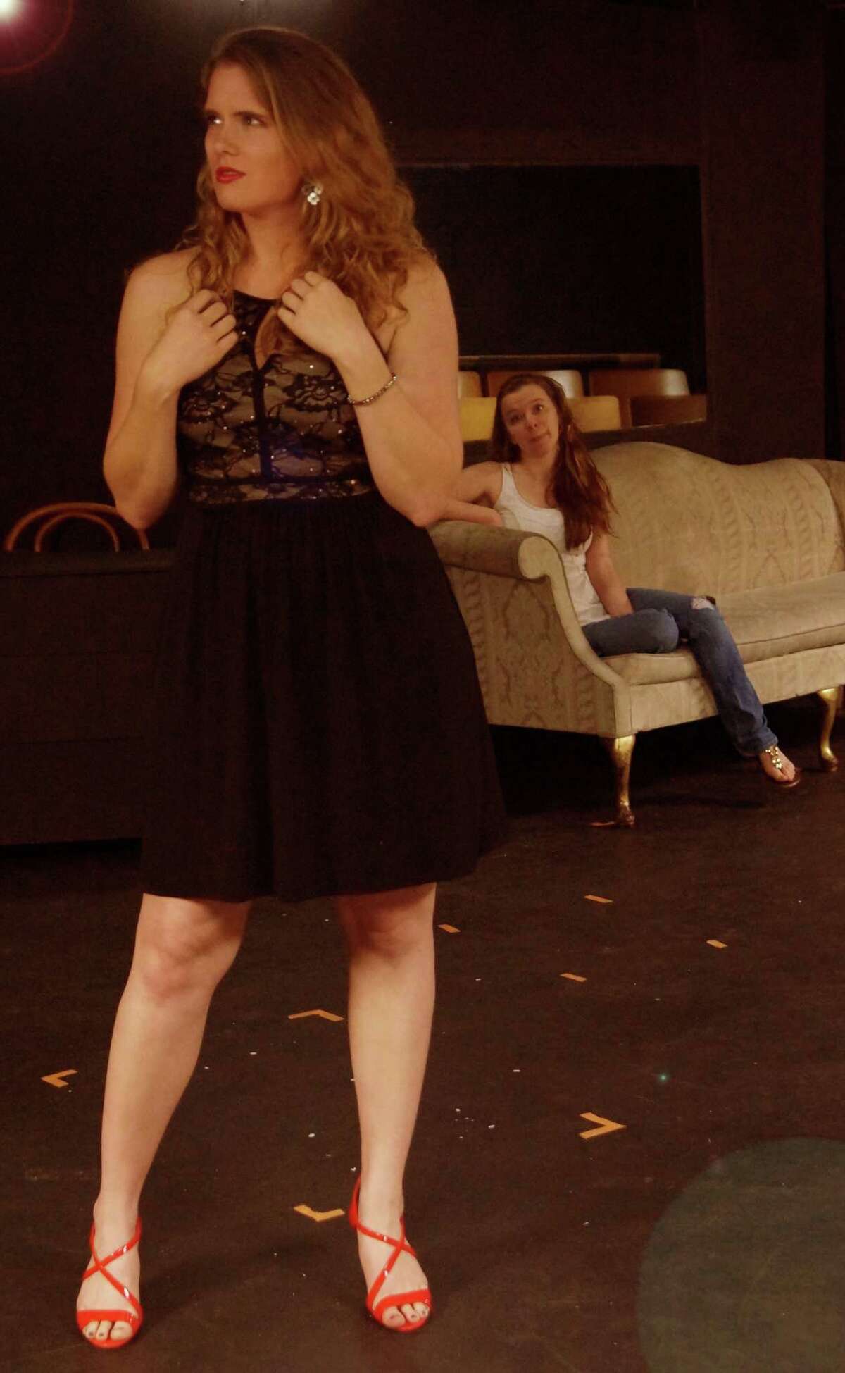 Rachel Comish and Abby Storch star in "Center of the Universe" at the Overtime Theater.