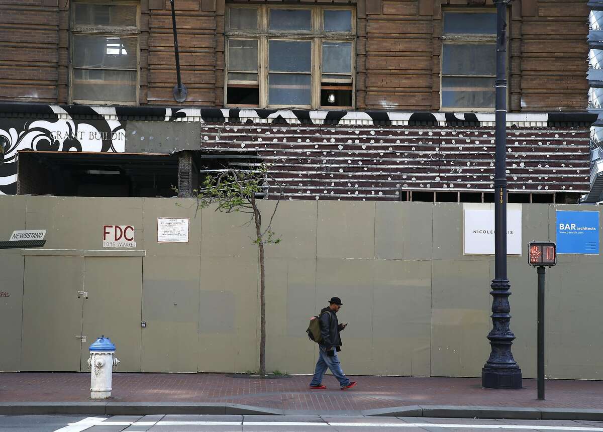 Developers are transforming the old Grant Building at Seventh and Market streets into a hotel in San Francisco, Calif. on Thursday, March 31, 2016.