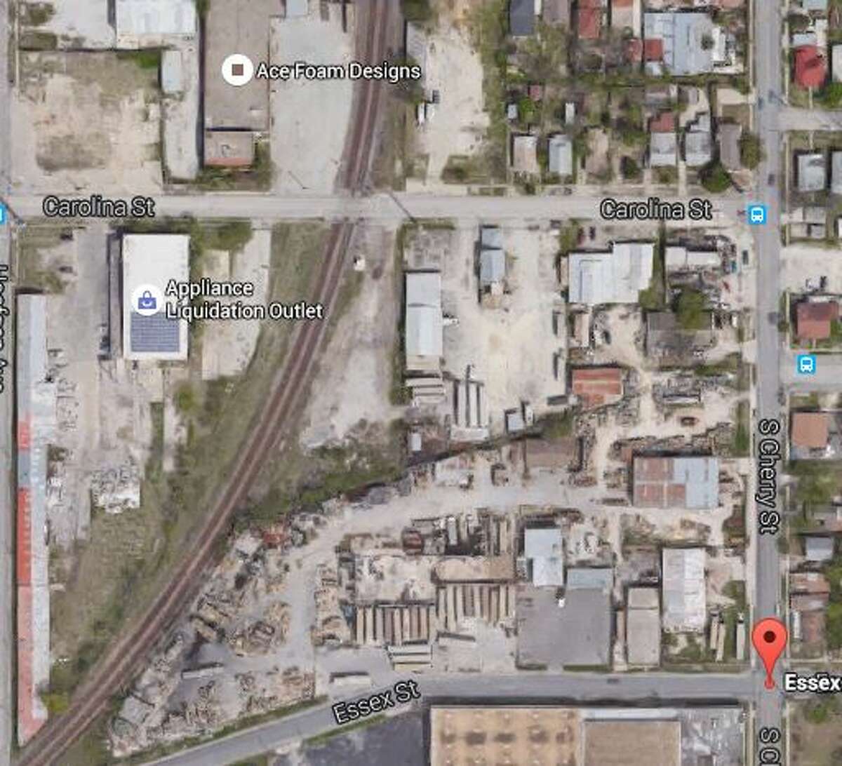 A screen shot from Google earth shows the area where Efraim Varga is planning a 7.7-acre mixed use development.