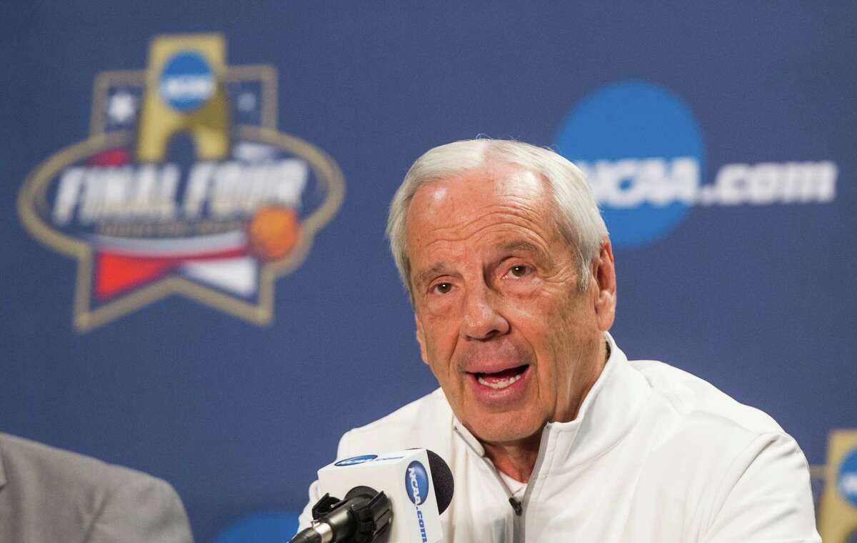 North Carolina head coach Roy Williams answers questions during a news conference before the NCAA basketball championship at NRG Stadium on Sunday, April 3, 2016, in Houston.