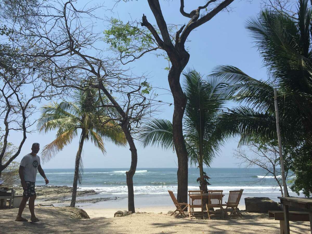 The Pacific coastline on from La Luna restaurant in Nosara, Costa Rica in March 2016.