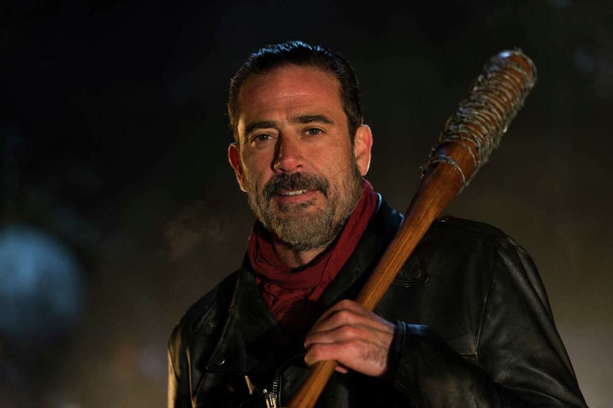 Speaking menacingly and carrying an equally menacing stick, it’s Jeffrey Dean Morgan as Negan in “The Walking Dead.”