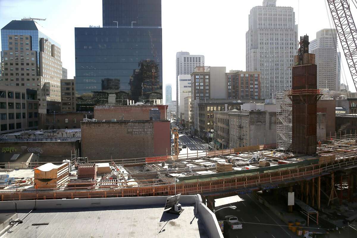 The roof of the building at lower left seen from 543 Howard St. in San Francisco, California on monday, April 4, 2016, is one of three buildings where a new tower is proposed that would be designed by Italian architect Renzo Piano. The architect is known locally for his California Academy of Sciences building.