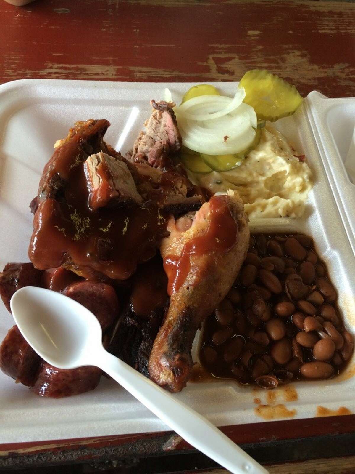 Joel's BBQ offers barbecue plates like the one above. 