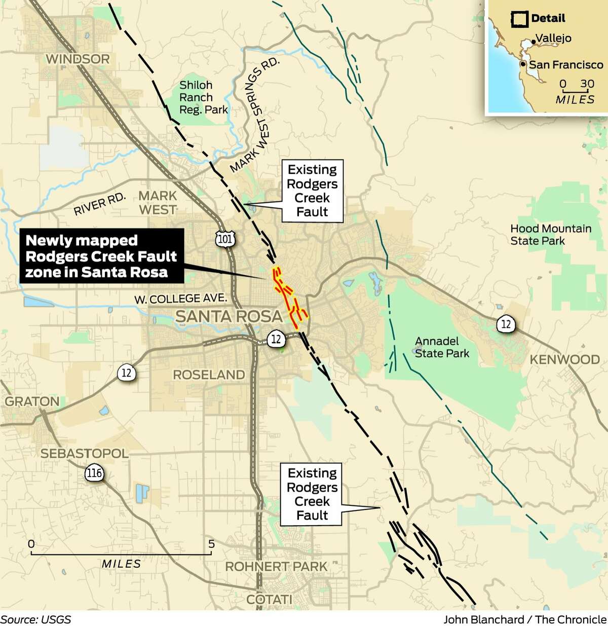 USGS finds longobscured earthquake fault in downtown Santa Rosa