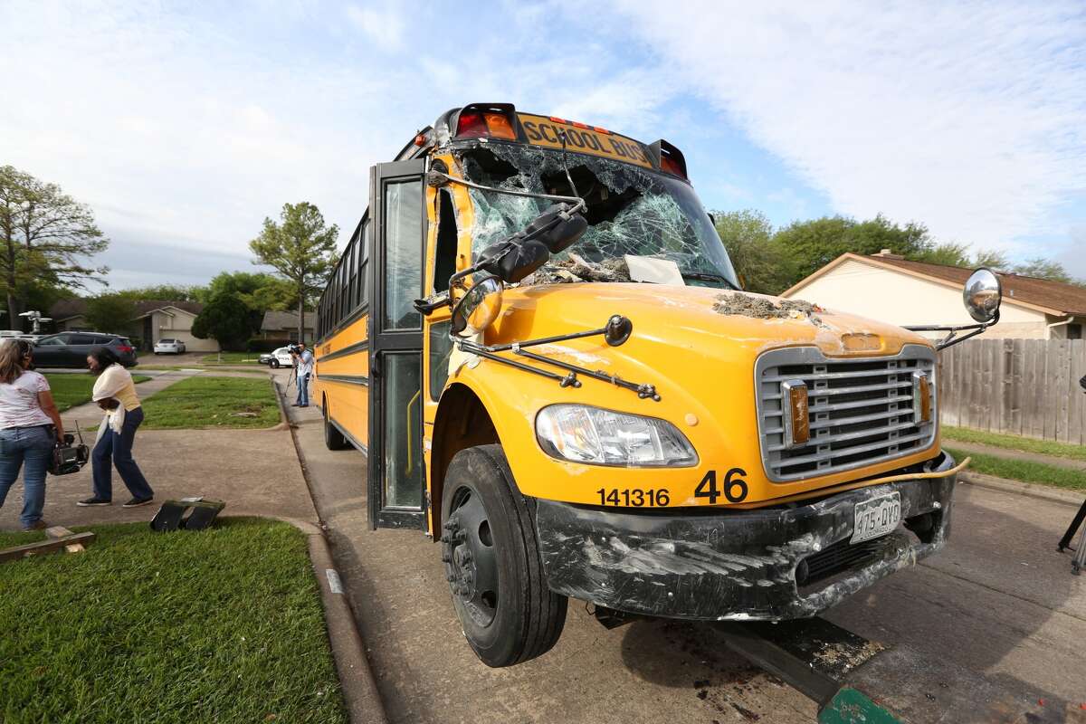 School bus hits house in SW Houston