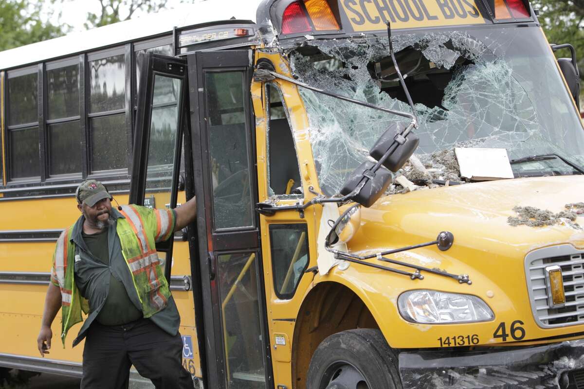 School bus hits house in SW Houston
