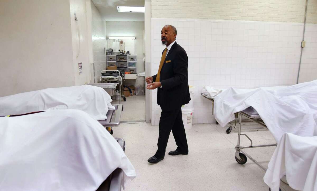 James Bryant, chief embalmer at Lewis Funeral Home, has been selected as Embalmer of the Year by the National Office of Epsilon Nu Delta Mortuary Fraternity. He inspects bodies at the funeral home. He is a Vietnam veteran.