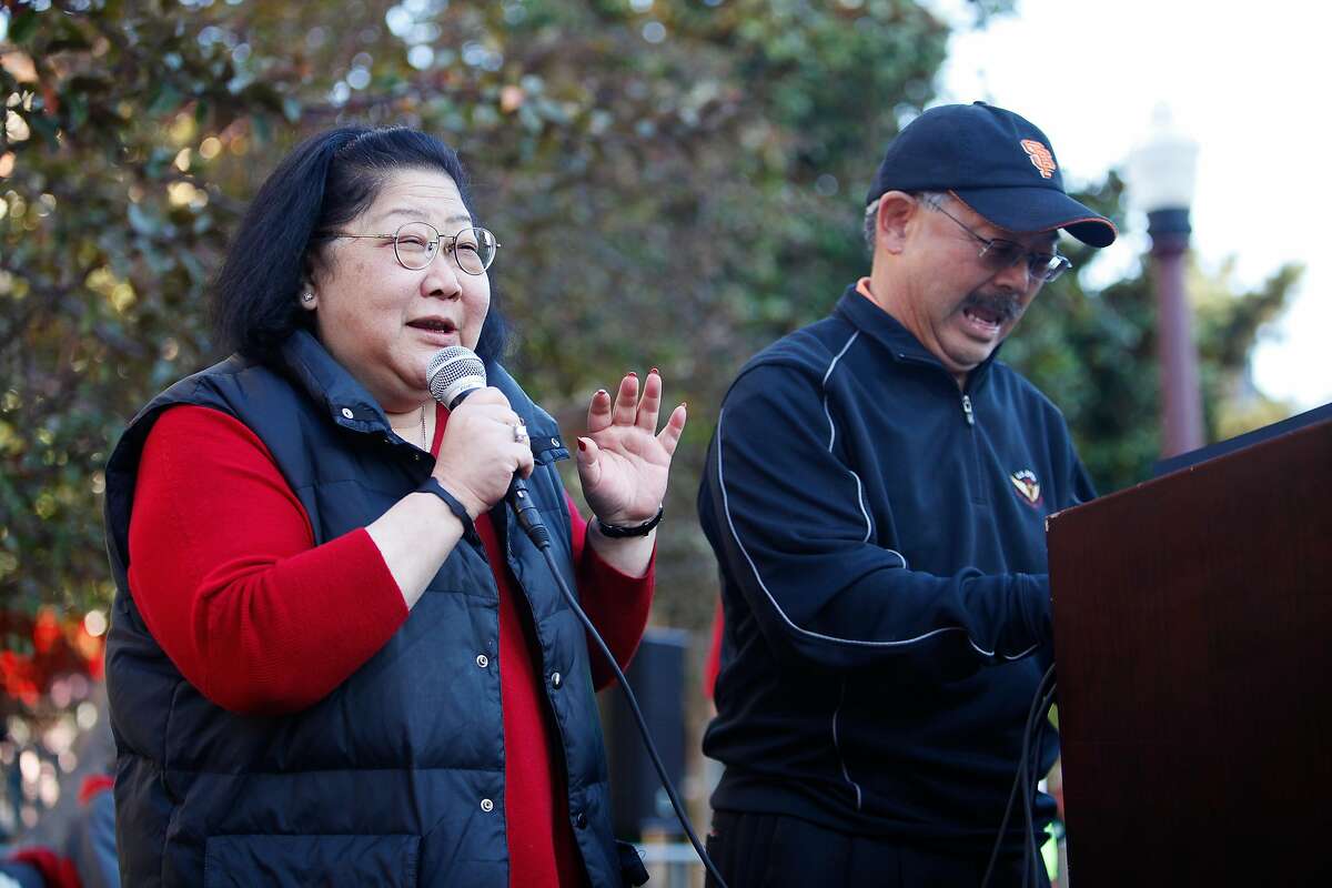 Mayor Edwin M. Lee invited Rose Pak to speak a few words at the Chinatown's Ping Pong Tournament in San Francisco, Calif. in this file photo from Aug. 26, 2012. Pak died on Sunday.