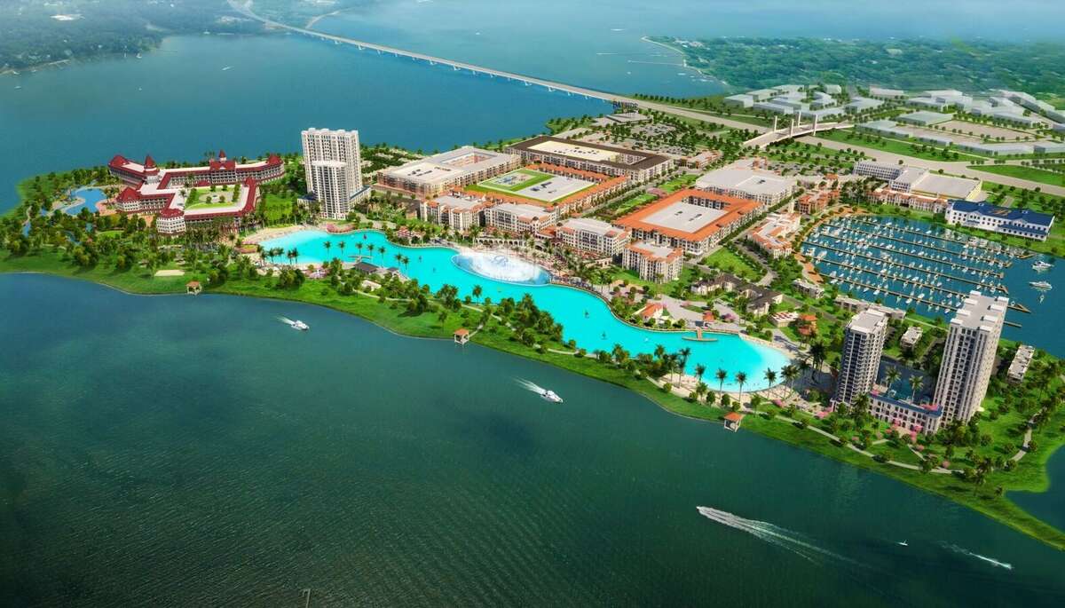 Renderings of Crystal Lagoon's plans for the Rowlett site, construction set to begin April 26. Click through the slideshow to see other projects around the world from Crystal Lagoons.