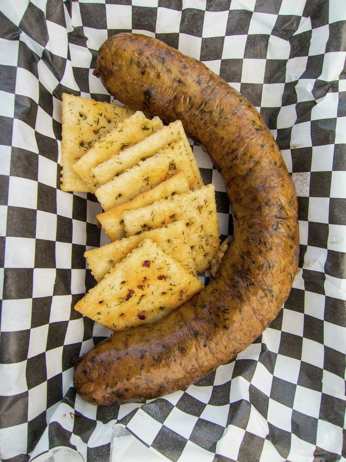 Smoked boudin with spicy crackers at Southern Q