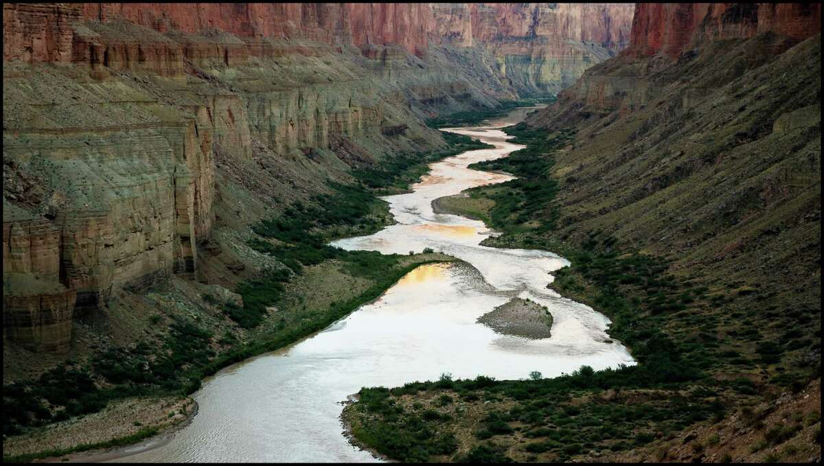 View downstream from the Nankoweap Granaries, Grand Canyon, Mile 52 from "The Colorado: A Film Oratorio." ﻿